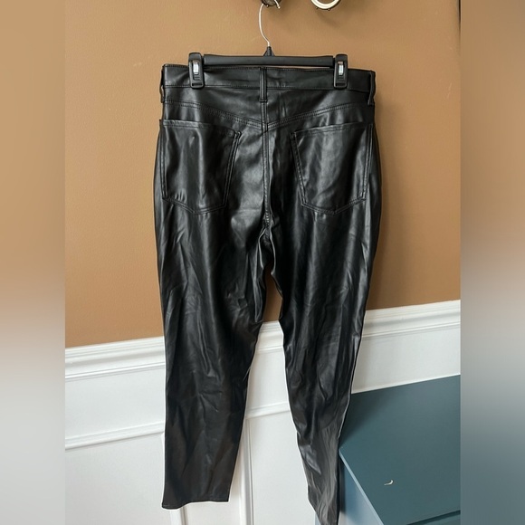 OLD NAVY NWOT Black High-Waisted OG Straight Leg Faux Leather Ankle Pants - Picture 8 of 10